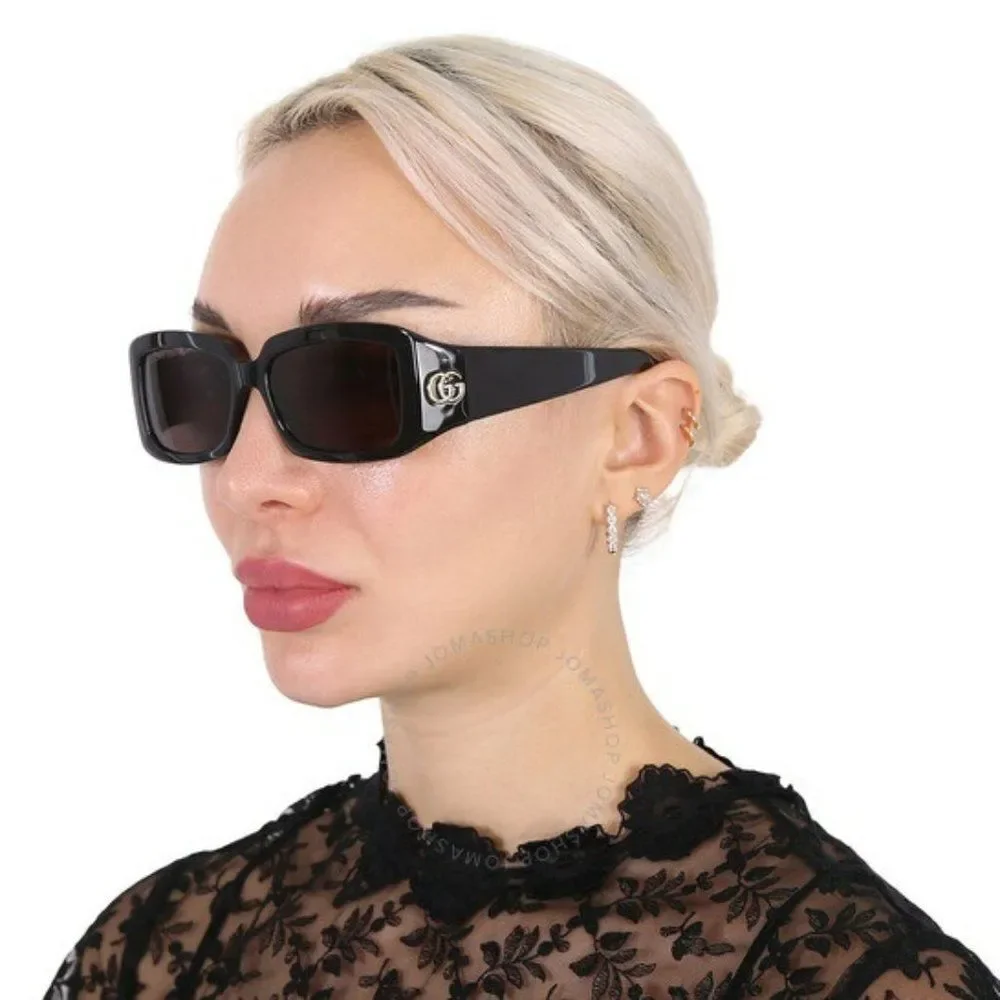 NEW Gucci GG1403S 001 Black Grey Unisex Rectangle Sunglasses GG 1403S